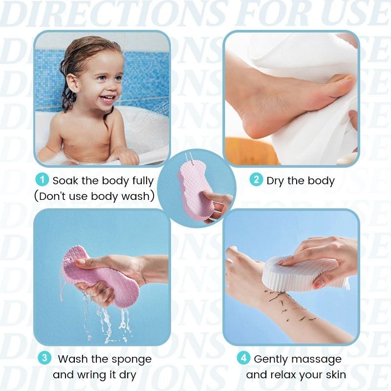 🧼3D Magic Exfoliating Bath Sponge—👶Ultra-Soft PVA, No Body Wash Needed🌟
